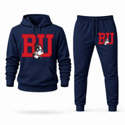 Men's Boston University Hoodie Joggers Set - Navy digital placement mockup