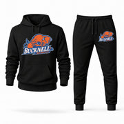 Men's Bucknell Hoodie Joggers Set - Black digital placement mockup