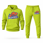 Men's Bucknell Hoodie Joggers Set - Lime Green digital placement mockup