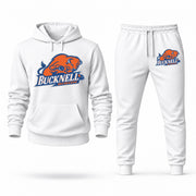 Men's Bucknell Hoodie Joggers Set - White digital placement mockup