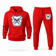 Men's Butler Hoodie Joggers Set - Red digital placement mockup