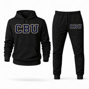 Men's California Baptist Hoodie Joggers Set - Black digital placement mockup