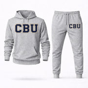 Men's California Baptist Hoodie Joggers Set - Grey digital placement mockup
