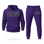 Men's California Baptist Hoodie Joggers Set - Purple digital placement mockup