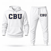 Men's California Baptist Hoodie Joggers Set - White digital placement mockup