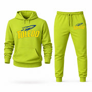Men's Toledo Hoodie Joggers Set - Lime Green digital placement mockup