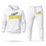 Men's Toledo Hoodie Joggers Set - White digital placement mockup
