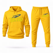 Men's Toledo Hoodie Joggers Set - Yellow digital placement mockup