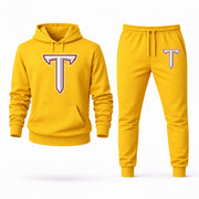 Men's Troy Hoodie Joggers Set - Yellow digital placement mockup