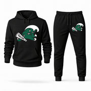 Men's Tulane Hoodie Joggers Set - Black digital placement mockup