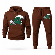 Men's Tulane Hoodie Joggers Set - Brown digital placement mockup