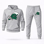 Men's Tulane Hoodie Joggers Set - Grey digital placement mockup