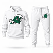 Men's Tulane Hoodie Joggers Set - White digital placement mockup