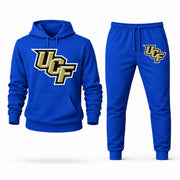 Men's UCF Hoodie Joggers Set - Blue digital placement mockup