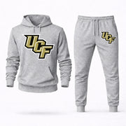 Men's UCF Hoodie Joggers Set - Grey digital placement mockup