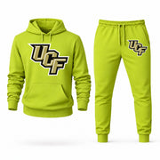 Men's UCF Hoodie Joggers Set - Lime Green digital placement mockup