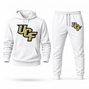Men's UCF Hoodie Joggers Set - White digital placement mockup