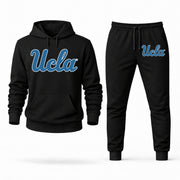 Men's UCLA Hoodie Joggers Set - Black digital placement mockup
