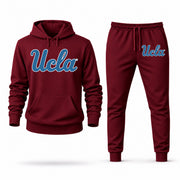 Men's UCLA Hoodie Joggers Set - Burgundy digital placement mockup