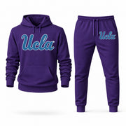 Men's UCLA Hoodie Joggers Set - Purple digital placement mockup