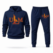 Men's UL Monroe Hoodie Joggers Set - Navy digital placement mockup