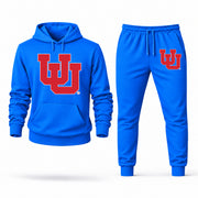Men's Utah Hoodie Joggers Set - Azure digital placement mockup