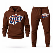 Men's UTEP Hoodie Joggers Set - Brown digital placement mockup