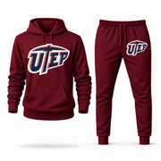 Men's UTEP Hoodie Joggers Set - Burgundy digital placement mockup