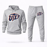 Men's UTEP Hoodie Joggers Set - Grey digital placement mockup