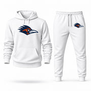 Men's UTSA Hoodie Joggers Set - White digital placement mockup