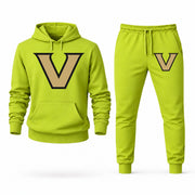 Men's Vanderbilt Hoodie Joggers Set - Lime Green digital placement mockup