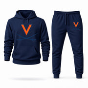 Men's Virginia Hoodie Joggers Set - Navy digital placement mockup