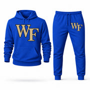 Men's Wake Forest Hoodie Joggers Set - Blue digital placement mockup