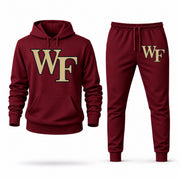 Men's Wake Forest Hoodie Joggers Set - Burgundy digital placement mockup
