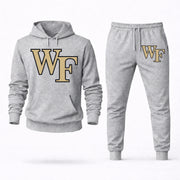 Men's Wake Forest Hoodie Joggers Set - Grey digital placement mockup