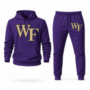 Men's Wake Forest Hoodie Joggers Set - Purple digital placement mockup