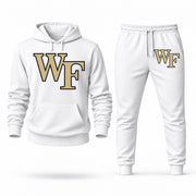 Men's Wake Forest Hoodie Joggers Set - White digital placement mockup