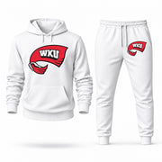 Men's Western Kentucky Hoodie Joggers Set - White digital placement mockup