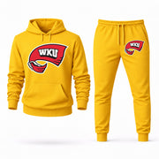 Men's Western Kentucky Hoodie Joggers Set - Yellow digital placement mockup