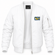 Men's Coppin State Bomber Jacket | Color: White | Front