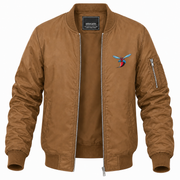 Men's Delaware State Bomber Jacket | Color: Brown | Front
