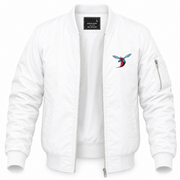 Men's Delaware State Bomber Jacket | Color: White | Front