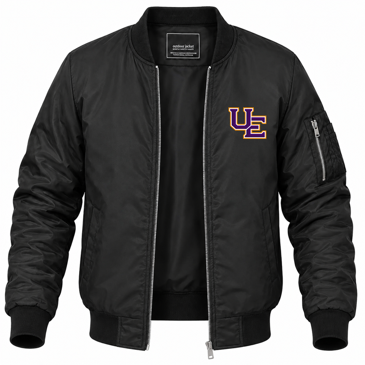 Men's Evansville Bomber Jacket | Color: Black | Front