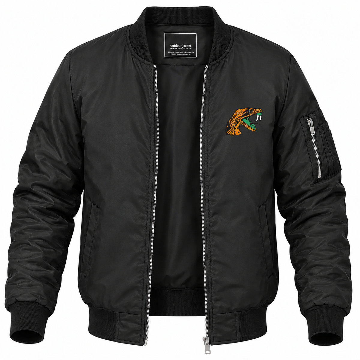Men's Florida A&M Bomber Jacket | Color: Black | Front