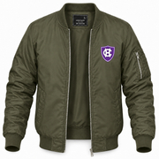 Men's Holy Cross Bomber Jacket | Color: Army Green | Front