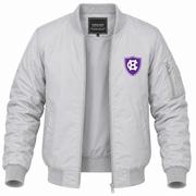 Men's Holy Cross Bomber Jacket | Color: Grey | Front
