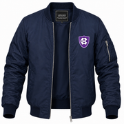 Men's Holy Cross Bomber Jacket | Color: Navy | Front
