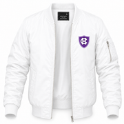Men's Holy Cross Bomber Jacket | Color: White | Front