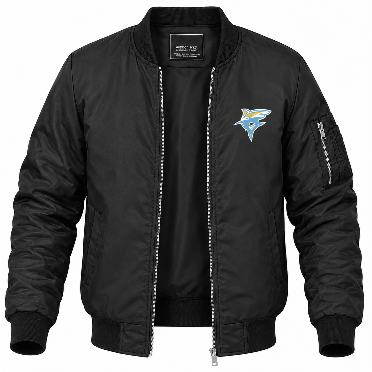 Men's Long Island Bomber Jacket | Color: Black | Front