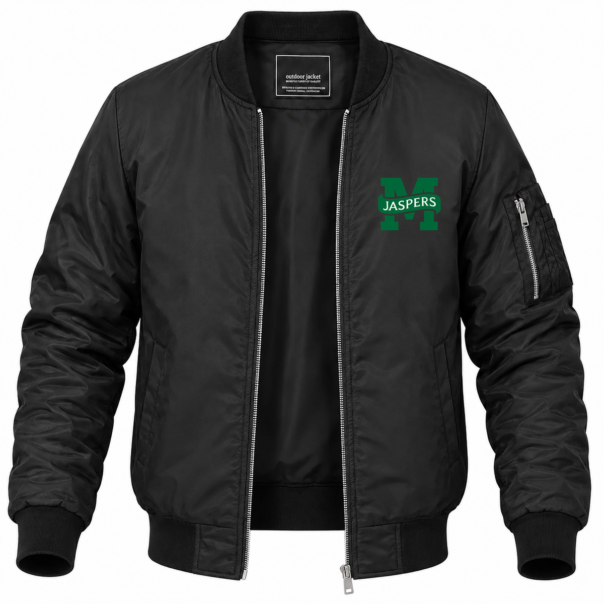 Men's Manhattan Bomber Jacket | Color: Black | Front